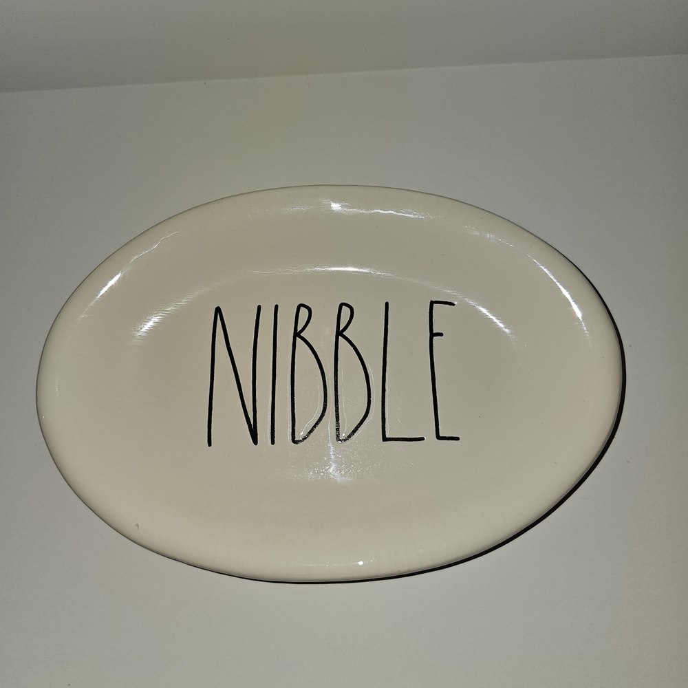 Rae Dunn Nibble Cream 6.5 In X 9 In  Plate